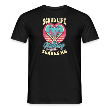 Infirmière de l’AIIC Scrub Life, rien ne me fait peur - T-shirt homme - noir - Devant - AI Model Male 178 light (178cm)