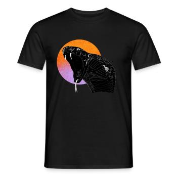Schlange - Männer T-Shirt - Schwarz - Vorne - AI Model Male 178 light (178cm)