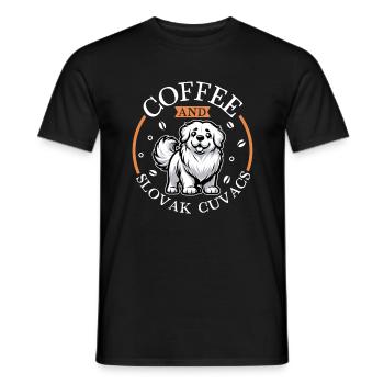 Coffee and Slovensky cuvac - Men's T-Shirt - black - Front - AI Model Male 178 light (178cm)