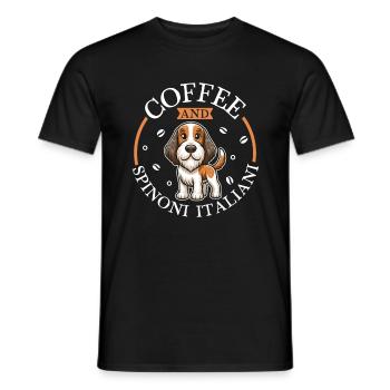 Coffee and Spinone Italiano - Men's T-Shirt - black - Front - AI Model Male 178 light (178cm)