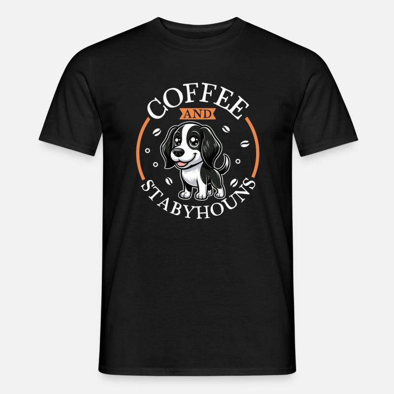 Kaffee und Stabyhoun - Männer T-Shirt - Schwarz