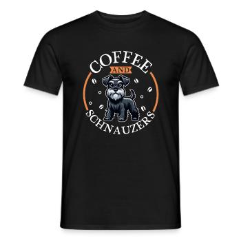 Kaffee und Schnauzer - Männer T-Shirt - Schwarz - Vorne - AI Model Male 178 light (178cm)