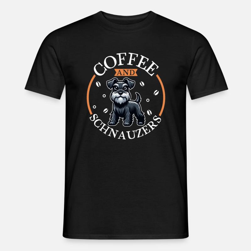Kaffee und Schnauzer - Männer T-Shirt - Schwarz