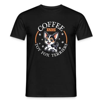 Café et American Toy Terrier - T-shirt homme - noir - Devant - AI Model Male 178 light (178cm)