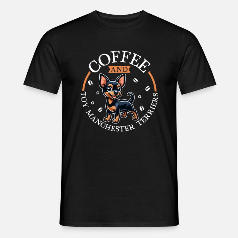 Kaffee und Manchester Terrier - Männer T-Shirt - Schwarz