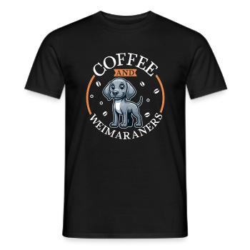 Café et braque de Weimar - T-shirt homme - noir - Devant - AI Model Male 178 light (178cm)