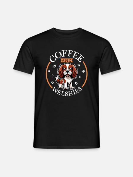 Coffee and Welsh Springer Spaniel - Men's T-Shirt - black