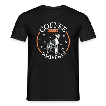 Coffee and Whippet - Men's T-Shirt - black - Front - AI Model Male 178 light (178cm)