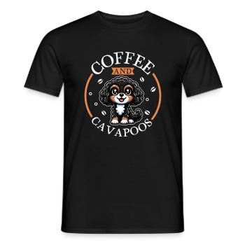 Coffee and Cavapoo - Men's T-Shirt - black - Front - AI Model Male 178 light (178cm)