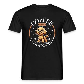Café et Labradoodle - T-shirt homme - noir - Devant - AI Model Male 178 light (178cm)