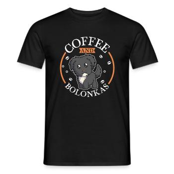 Café et Bolonka Zwetna - T-shirt homme - noir - Devant - AI Model Male 178 light (178cm)