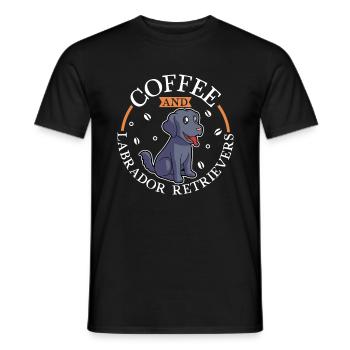 Coffee et Labrador Retriever - T-shirt homme - noir - Devant - AI Model Male 178 light (178cm)