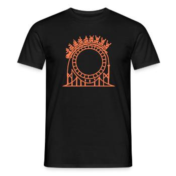 Achterbahn - Männer T-Shirt - Schwarz - Vorne - AI Model Male 178 light (178cm)