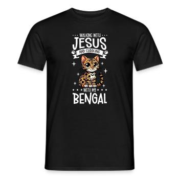 Jésus et mon Bengale - T-shirt homme - noir - Devant - AI Model Male 178 light (178cm)