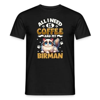 Le café et ma Birmanie - T-shirt homme - noir - Devant - AI Model Male 178 light (178cm)
