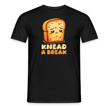 Bake Knead A Break - Men's T-Shirt - black - Front - AI Model Male 178 light (178cm)