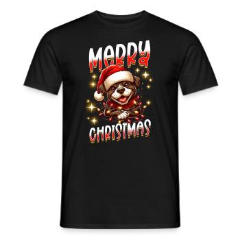 Noël Chien Joyeux Noël - T-shirt homme - noir - Devant - AI Model Male 178 light (178cm)