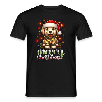Noël Chien Joyeux Noël - T-shirt homme - noir - Devant - AI Model Male 178 light (178cm)