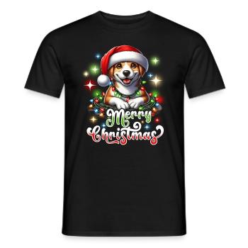 Noël Chien Joyeux Noël - T-shirt homme - noir - Devant - AI Model Male 178 light (178cm)