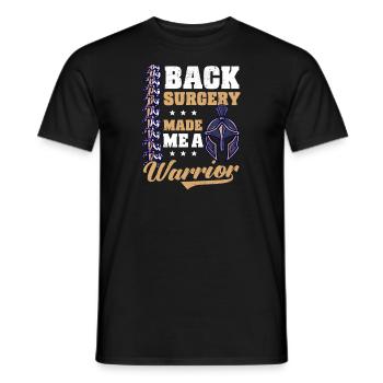 Back Surgery Back Surgery Made Me A Warrior - Men's T-Shirt - black - Front - AI Model Male 178 light (178cm)