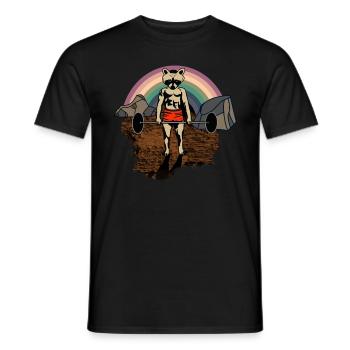 Fitness - Sport Waschbär - Männer T-Shirt - Schwarz - Vorne - AI Model Male 178 light (178cm)