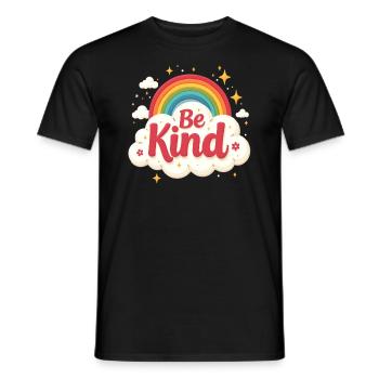Seien Sie freundlich, Regenbogen, stoppen Sie Mobb - Männer T-Shirt - Schwarz - Vorne - AI Model Male 178 light (178cm)