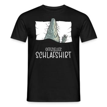 Chemise de nuit officielle Pyjama crocodile - T-shirt homme - noir - Devant - AI Model Male 178 light (178cm)