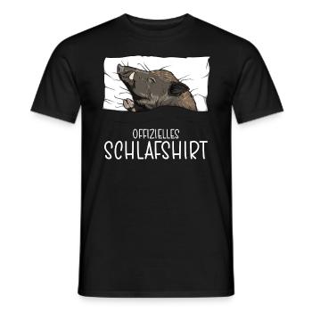 Chemise de nuit officielle Pyjama sanglier - T-shirt homme - noir - Devant - AI Model Male 178 light (178cm)