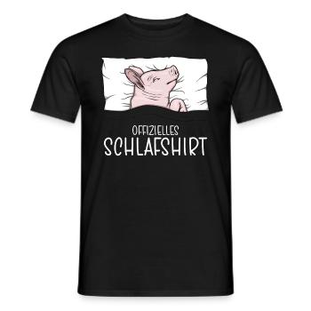 Offizielles Schlafshirt Schwein Schlafanzug Ferkel - Männer T-Shirt - Schwarz - Vorne - AI Model Male 178 light (178cm)