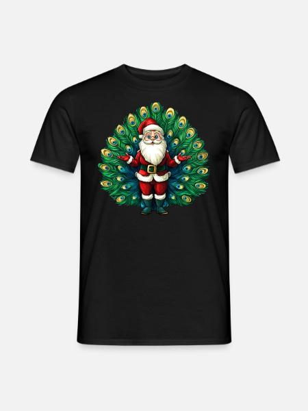 Weihnachtsmann Vogelstrauss - Männer T-Shirt - Schwarz