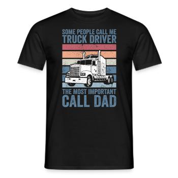 some people call me truck driver - Men's T-Shirt - black - Front - AI Model Male 178 light (178cm)
