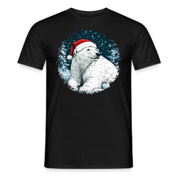 Ours polaire de Noël - T-shirt homme - noir - Devant - AI Model Male 178 light (178cm)