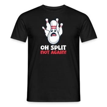Bowling Oh Split, nicht schon wieder! - Männer T-Shirt - Schwarz - Vorne - AI Model Male 178 light (178cm)