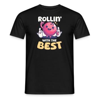 Bowling Rollin' mit den Besten - Männer T-Shirt - Schwarz - Vorne - AI Model Male 178 light (178cm)