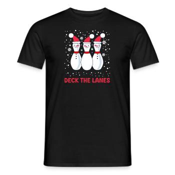 Bowling Deck The Lanes - Men's T-Shirt - black - Front - AI Model Male 178 light (178cm)