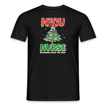 NICU Weihnachts-Krankenschwester auf der Neugeborenen-Intensivstation, die das ganze Jahr über für Aufmunterung sorgt - Männer T-Shirt - Schwarz - Vorne - AI Model Male 178 light (178cm)