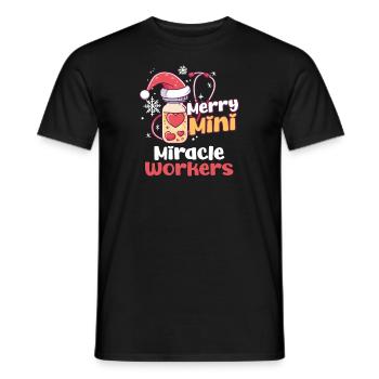 NICU Christmas Merry, Miracle Workers - Men's T-Shirt - black - Front - AI Model Male 178 light (178cm)
