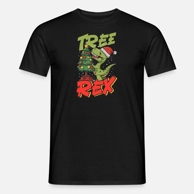 Dinosaurier Weihnachtsbaum Rex - Männer T-Shirt - Schwarz