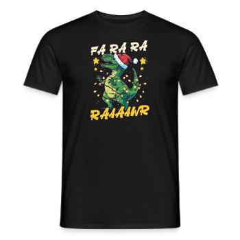 Dinosaurier Weihnachten Fa Ra Ra Raaaawr - Männer T-Shirt - Schwarz - Vorne - AI Model Male 178 light (178cm)