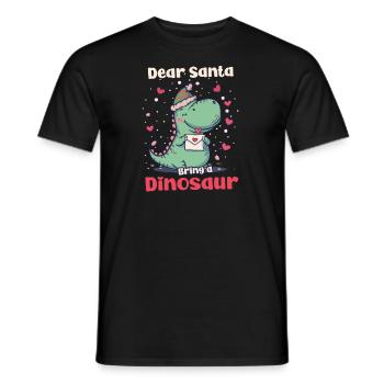 Dinosaurier-Weihnachten Lieber Weihnachtsmann, bring einen Dinosaurier mit - Männer T-Shirt - Schwarz - Vorne - AI Model Male 178 light (178cm)