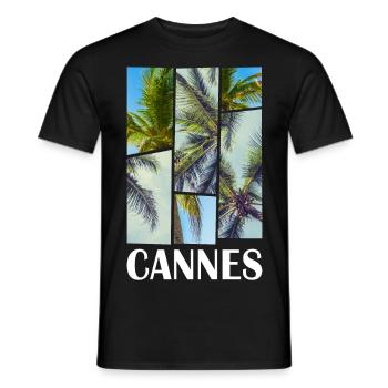 Cannes Frankreich Sommer Palmen Strand Meer - Männer T-Shirt - Schwarz - Vorne - AI Model Male 178 light (178cm)