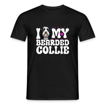 J’adore mon Bearded Collie - T-shirt homme - noir - Devant - AI Model Male 178 light (178cm)