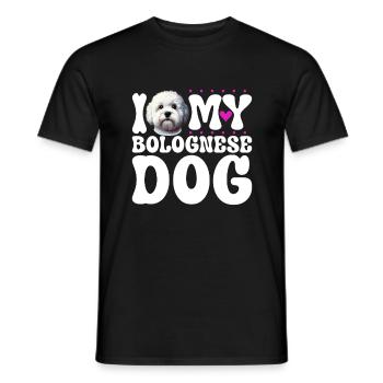 Ich liebe meinen Bologneser - Männer T-Shirt - Schwarz - Vorne - AI Model Male 178 light (178cm)