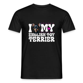 J’adore mon Toy Terrier anglais - T-shirt homme - noir - Devant - AI Model Male 178 light (178cm)
