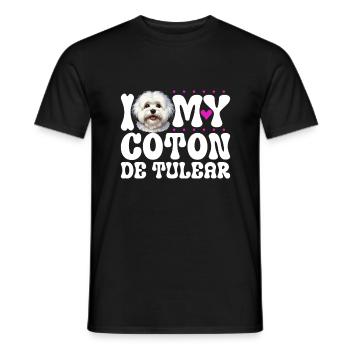 J'adore mon Coton de Tuléar - T-shirt homme - noir - Devant - AI Model Male 178 light (178cm)