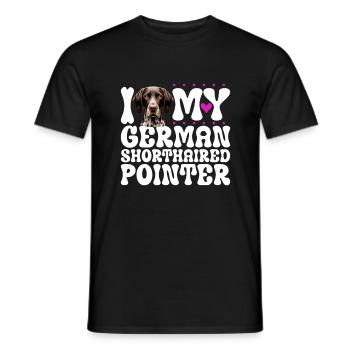 Ich liebe meinen Deutsch Kurzhaar - Männer T-Shirt - Schwarz - Vorne - AI Model Male 178 light (178cm)