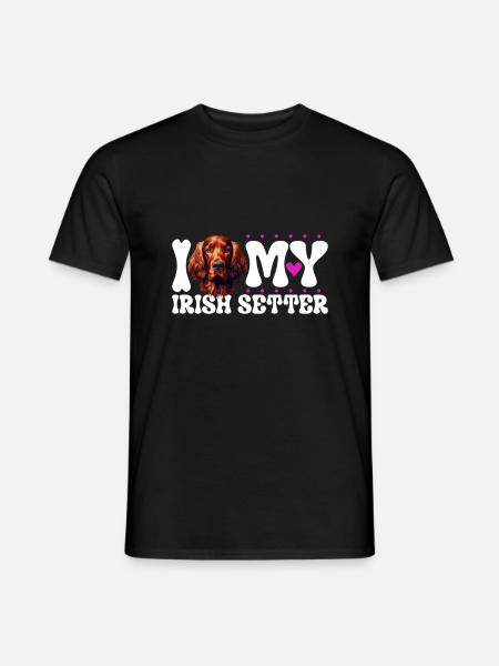 J’adore mon Setter Rouge Irlandais - T-shirt homme - noir
