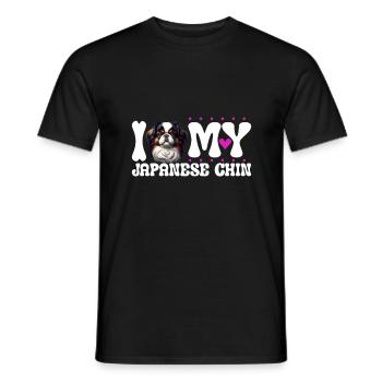 I love my Japanese Chin - Men's T-Shirt - black - Front - AI Model Male 178 light (178cm)