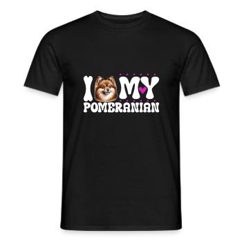 J'adore mon Poméranien - T-shirt homme - noir - Devant - AI Model Male 178 light (178cm)