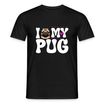 Ich liebe meinen Mops - Männer T-Shirt - Schwarz - Vorne - AI Model Male 178 light (178cm)